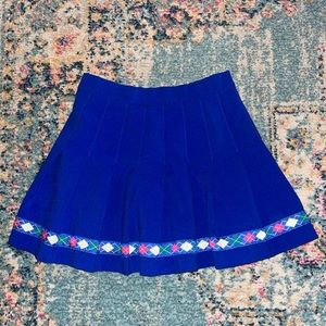 VINTAGE BLUE TENNIS SKIRT WITH PLAID DETAILS
